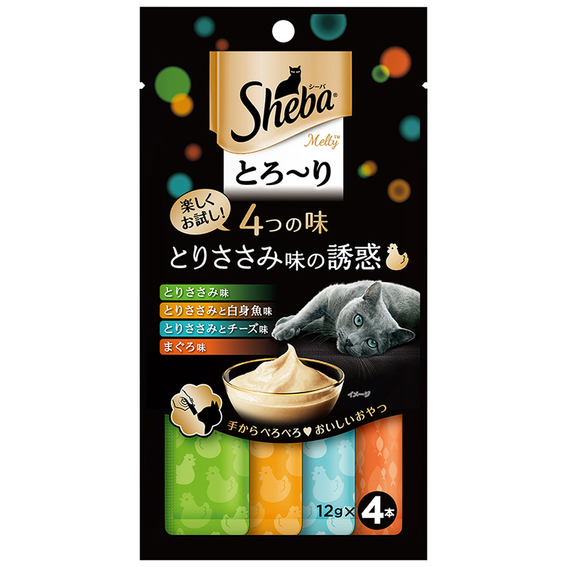 ［マースジャパン］シーバ とろ～り メルティ 4つの味 とりささみ味の誘惑 12g×4本