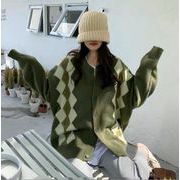 秋冬新作  韓国風　ニットカーディガン， 気質ファッション  セーター★秋冬ニットコート★S-4X