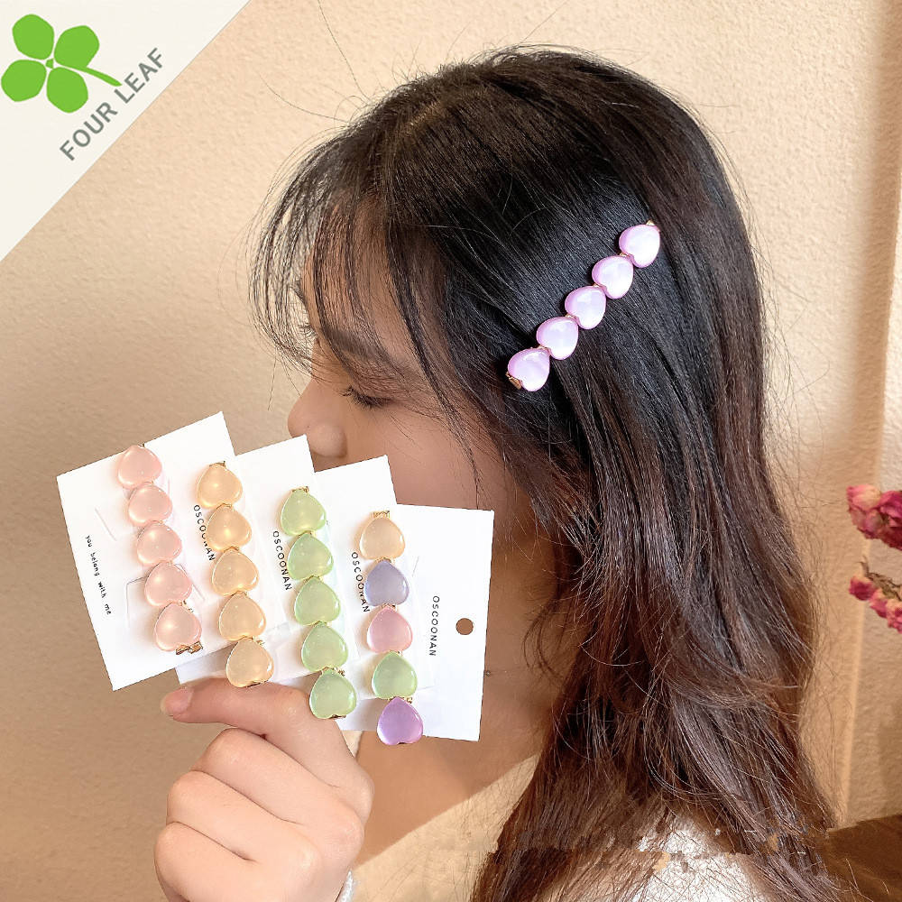 ハート キャッツアイ ヘアピン 髪飾 バレッタ ヘアクリップ ヘアアクセサリー 上品