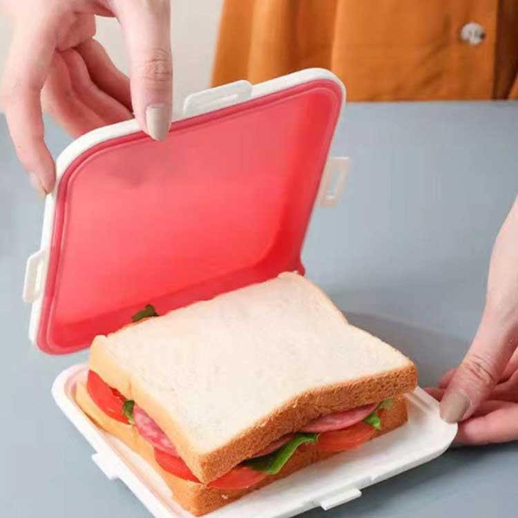 送料無料】サンドイッチ ケース 弁当箱 持ち運べる シリコン 
