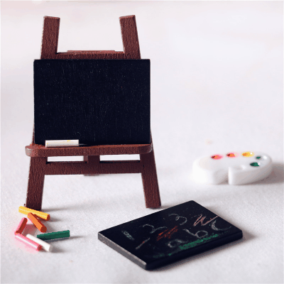 ドールハウス用 ミニチュア道具 フィギュア ぬい撮 おもちゃ 微風景 撮影玩具 黒板+チョーク 装飾