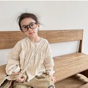 2026 新作 韓国風  子供服   ベビー服   トップス   長袖 Tシャツ トレーナー  ブラウス つぶつぶ 2色