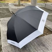 Xiaoxiangfeng シンプルな黒と白のレトロなロングハンドル傘ダブル C ビッグブランド日傘