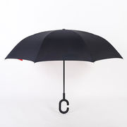 逆傘二重層傘ロングハンドル車大型ダブル晴雨兼用傘ギフト広告カスタムロゴ逆の傘の二重層の傘の長いハン