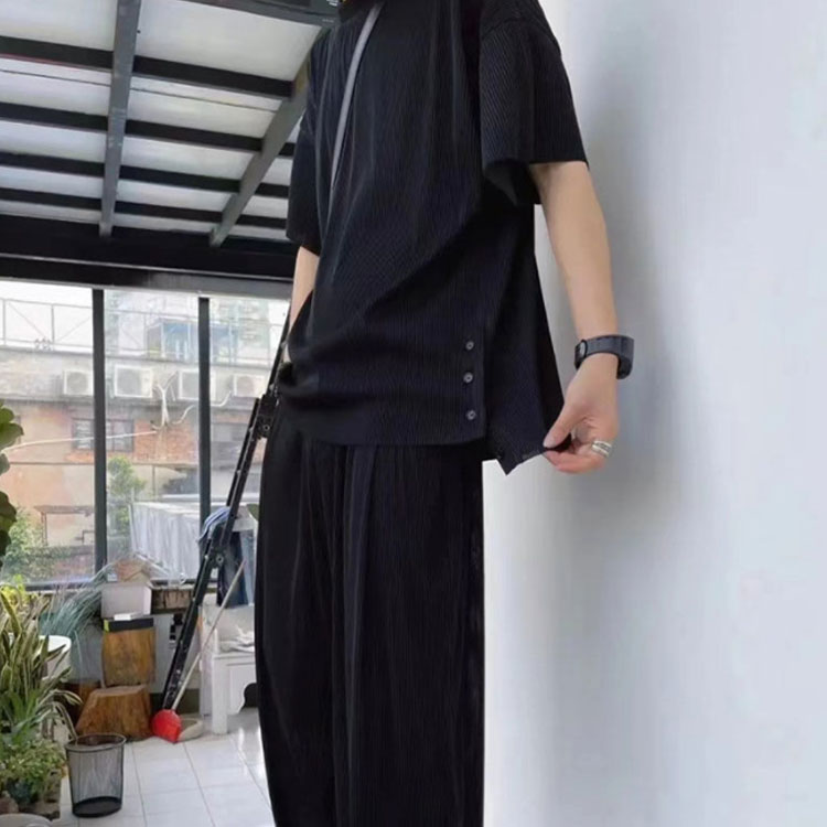 ひんやりタッチワイドプルオーバー×パンツセットアップ 上下2点