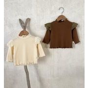 2023 秋冬新作 ハイネック Tシャツ 韓国版 女の赤ちゃん 長袖 上着 じゅんしょく トップス 子供服