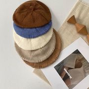 男女兼用 保温  韓国子供服  いハット シンプル デザイン感  2022秋冬新作  ニット帽  キッズ帽  6色