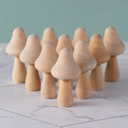 10個/セット DIY キノコ おもちゃ 子供のおもちゃ 色を塗る 木のきのこ飾り きのこ 工芸品 おもちゃ 7.2cm