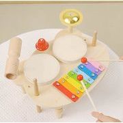 子供用品 知育玩具 おもちゃ・ホビー 遊びもの　音楽台おもちゃ 木製手拍子ドラム