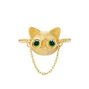 可愛い 猫 指輪 レディースリング メガネ猫 指輪 ファッション 人気 アクセサリー