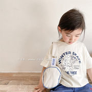 夏の新作   子供服 韓国風 リネンコットン半袖 女の子の男の子 Tシャツボトミングシャツ 漫画プリント半袖