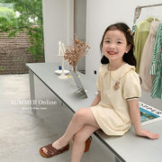 2022新作 女の子 ドレス クマのドレス 韓国風 子供服 半袖ワンピース ファッション子供服