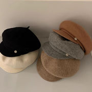 レディース帽子　キャスケット　無地　韓国ファッション　秋冬　全5色