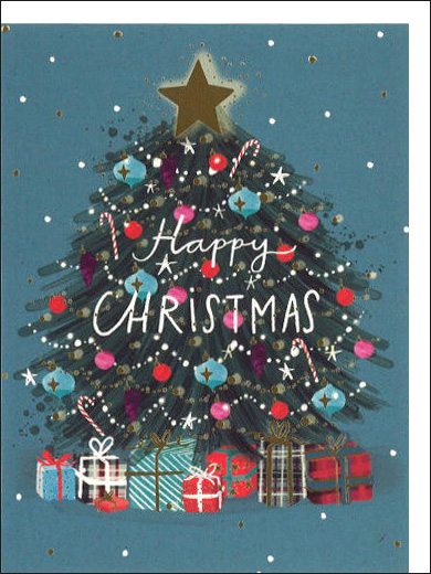 グリーティングカード クリスマス「ツリーとプレゼント」 メッセージカード