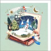 グリーティングカード クリスマス「本のシロクマ」メッセージカード