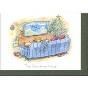 グリーティングカード クリスマス「ソファーに座った動物たち」メッセージカード