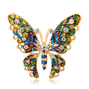 ラインストーンブローチ カラフルな蝶のブローチ 動物のブローチ コサージュピン 恵み アクセサリー