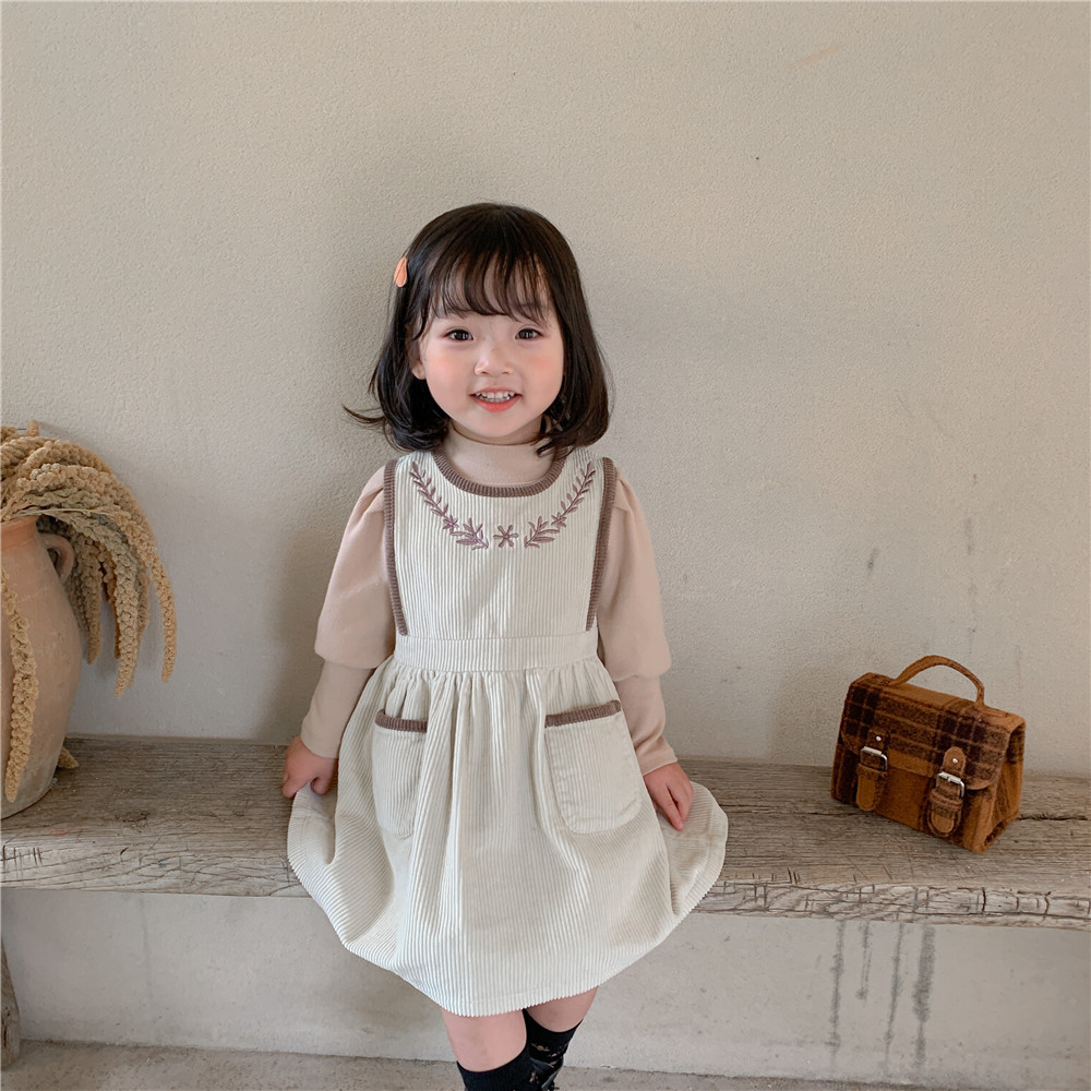 韓国子供服卸売2022年春の女の子シングルブレストスカートスーツ綿韓国の王女無地の女の子の服
