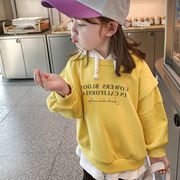 女の子のアルファベットプリントスウェットシャツ秋の女の子のフード付きトップ3-8歳の子供服