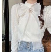 2022秋冬新作 トップス 女 レディース 長袖 白シャツ ブラウス インナー