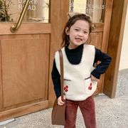 【秋新作】韓国風子供服 ベビー服 可愛い お出かけ ニットベスト