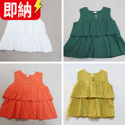 【在庫処理セール】【24H即納可】韓国風子供服 ベビー服　シャツ　ブラウス　全4色　ノースリーブ