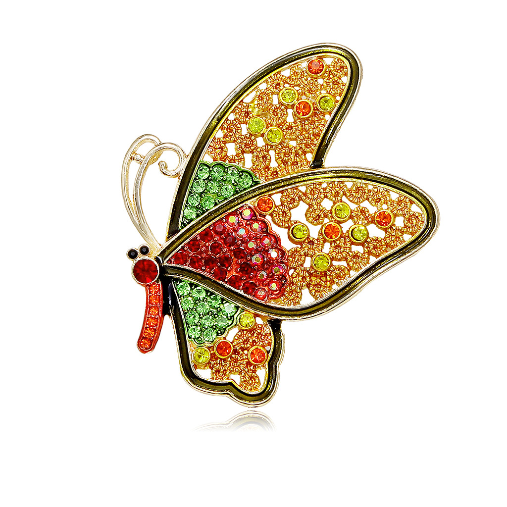 ラインストーン 蝶のブローチ ファッション レディースコサージュ 蝶のアクセサリー