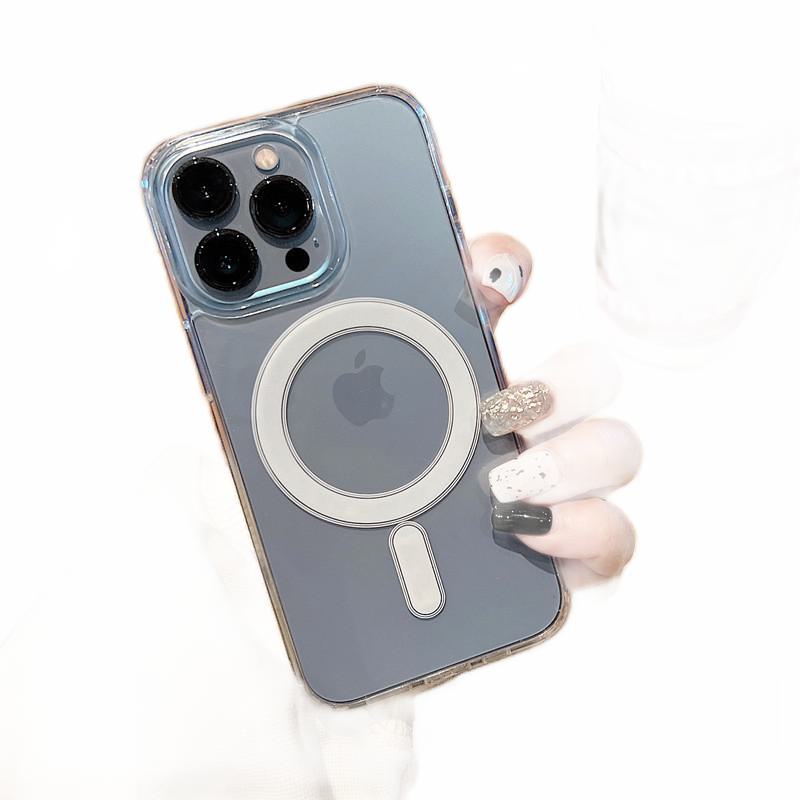 Apple iphone14ProMaxPlus 携帯電話ケースに適した透明 Magsafe 磁気吸