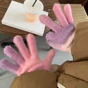 ニット手袋　グラデーション　かわいい　秋冬　レディース　韓国ファッション　デザイン　4colors