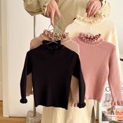 ★Girls★　子供ニット　90~150cm　可愛いフリルハイネック　韓国キッズファッション