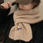 マフラー　ストール　犬刺繍　レディース　韓国ファッション　デザイン　秋冬　全6色