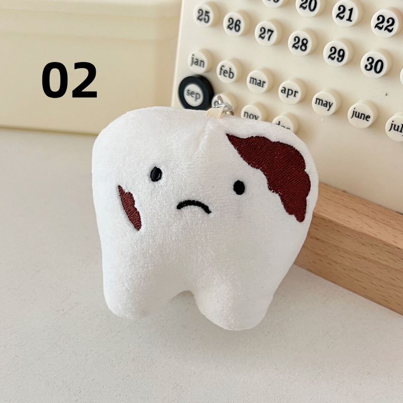ぬいぐるみキーホルダー かわいい 歯 虫歯 キーホルダー 韓国