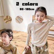 ★Girls★　フリルネック子供Tシャツ　80~130cm　パフスリーブニットインナー　韓国キッズファッション