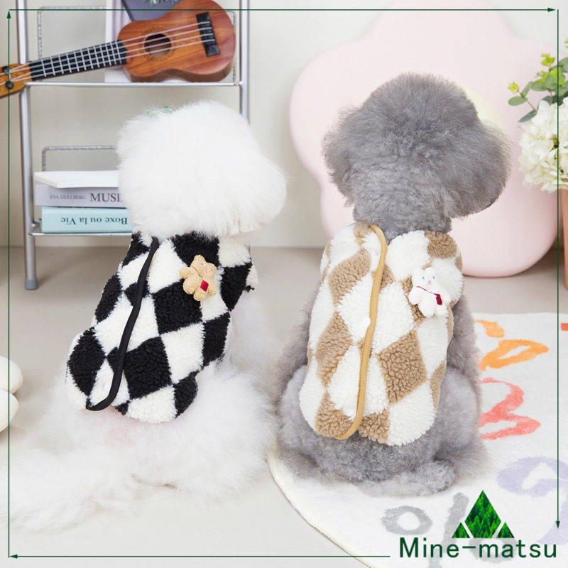 ひし形 小型犬服 ペット用品 犬猫兼用  柔らかい コート 人気ペット 可愛い