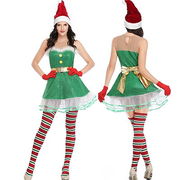 クリスマス衣装クリスマスコスプレ衣装成人女性家庭赤緑親子パーティーショー服