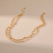 18K金色   ネックレス★ファッション♪アクセサリー♪レディース用骨鎖♪高級感