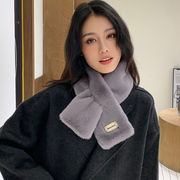 ファーマフラー　デザイン　韓国ファッション　レディース　全5色　秋冬　もこもこ