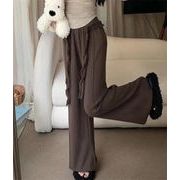 激売れ スラックス 気質 レースアップ ワイドパンツ ニット ロングパンツ カジュアルパンツ 秋冬 大人気