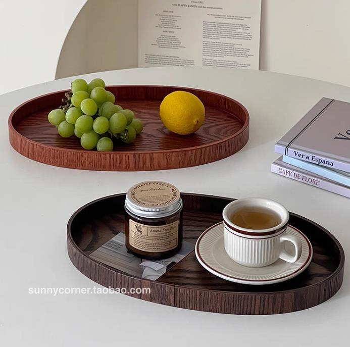 INS新作 収納 アクセサリー  木質 インテリア  トレイ  置物を飾る  創意撮影装具  皿を捧げる