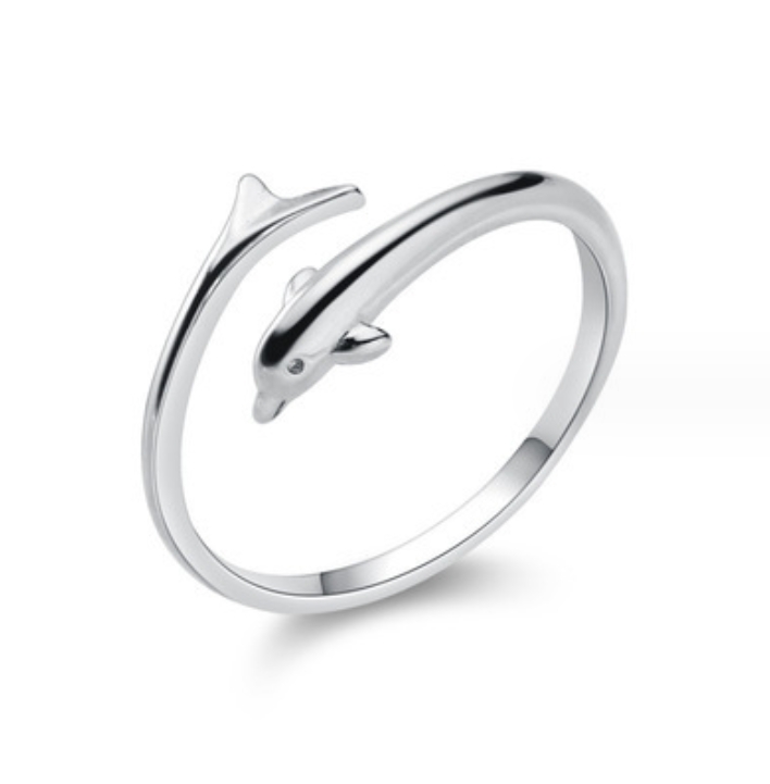 かわいいイルカのオープンリング  海洋動物  指輪 レディース アクセサリー 女性のリング