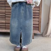 ★Girls★　子供スカート　90~140cm　キッズデニムロングスカート　韓国キッズファッション