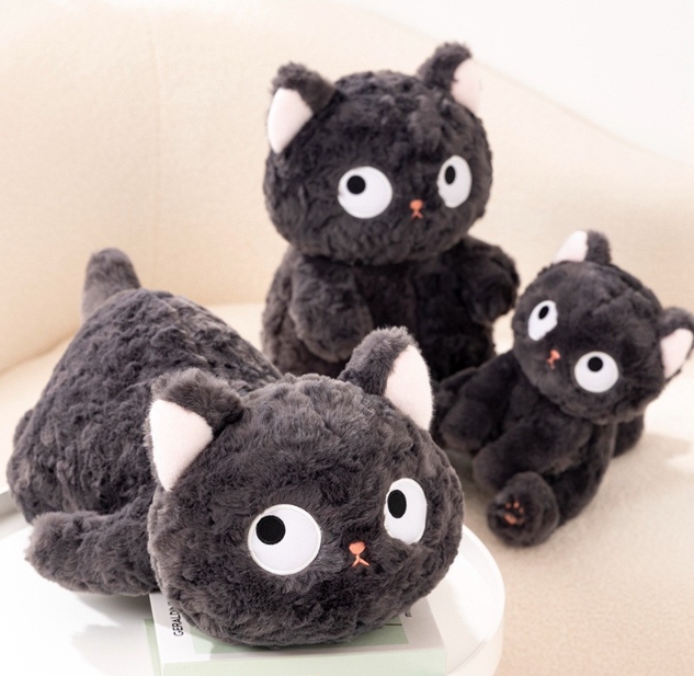 黒猫 ぬいぐるみ ねこ 猫 ネコ CAT かわいい 大きな目の猫のぬいぐるみ 女の子 男の子 ギフト プレゼント