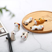 箸置き　和風　ネコ　キッチン用品　インテリア　DIY商品　陶器