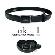 【全1色】 KENSHO ABE ケンショウアベ リアルレザー 穴なし フィットバックルベルト
