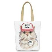 ショッピングバッグ 猫柄 かわいい キャンバスバッグ ワンショルダー ポータブル ハンドバッグ