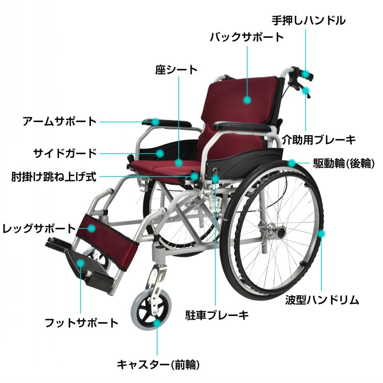 車椅子 自走介助 兼用 車いす 車イス 軽量 折りたたみ 折り畳み 跳ね上げ式 自走 介助ブレーキ 万方商事 株式会社  問屋・仕入れ・卸・卸売の専門【仕入れならNETSEA】