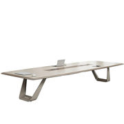 会議テーブル　会議机　ワークテーブル　舟底エッジ　配線孔付き　焼付塗装　スチール脚
