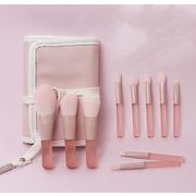 メイクパフ 化粧ブラシ 美容 メイク小物 可愛 ソフト メイクブラシ ケース付き 10本入