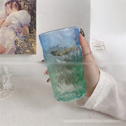 信じられない驚きの大特価 ジュースカップ グラデーション グラス 家庭用 牛乳カップ 氷河柄 コーヒー