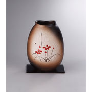 信楽焼　手描き華絵　花瓶ｓｈａ－２３３